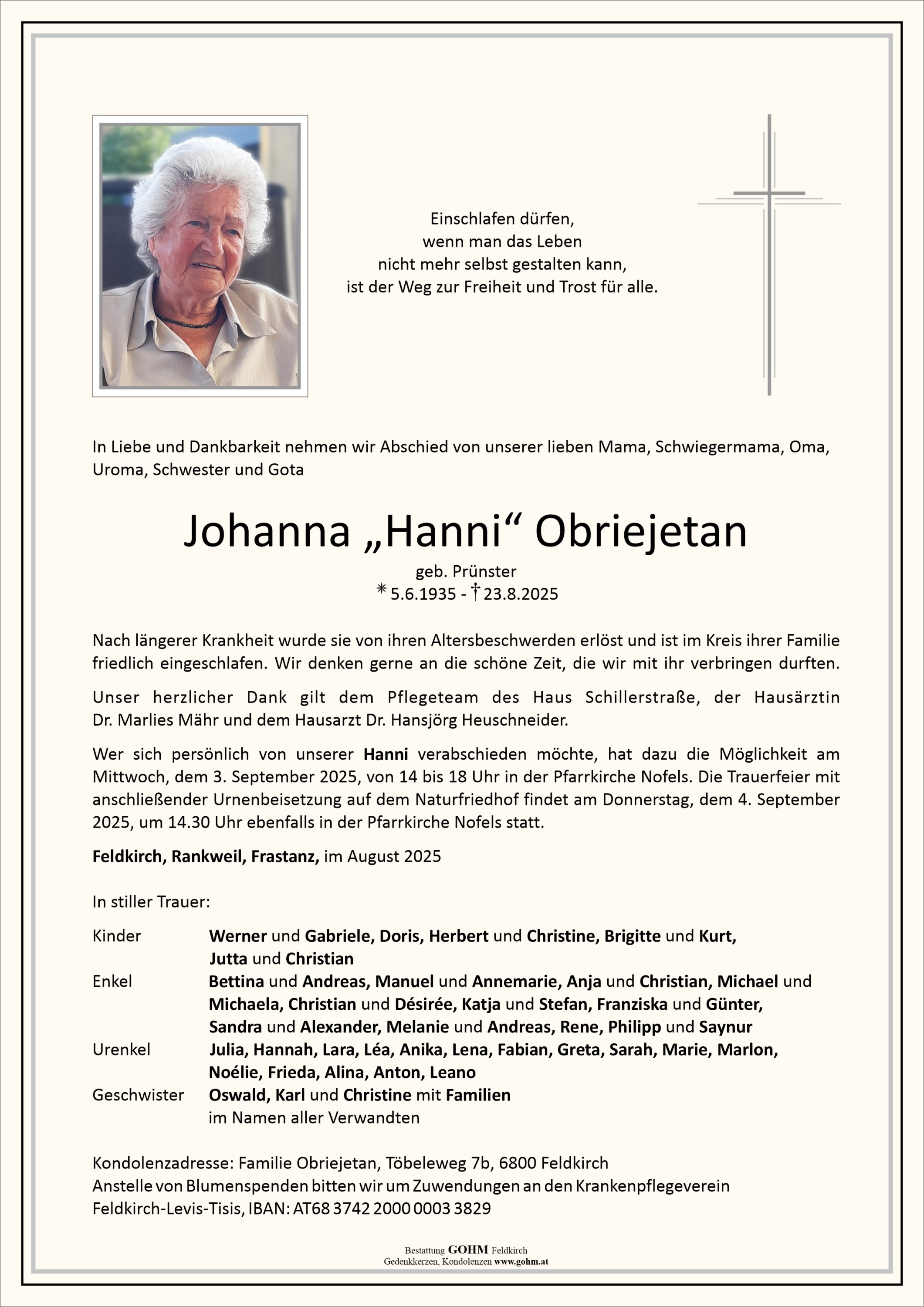 Johanna "Hanni" Obriejetan